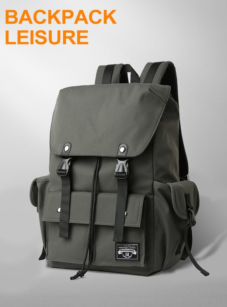 Mochila Masculina Impermeável de Grande Capacidade com Cordão para Homens Oxford Durável Viagem Faculdade Aluno Notebook Escola Livros