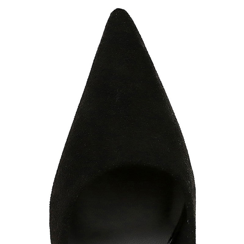 Autumn Simple Elegant 10cm 7cm High Heels Stiletto Womens Shoes Pointed Black Etiquette Professional Single Shoes Wedding Shoes