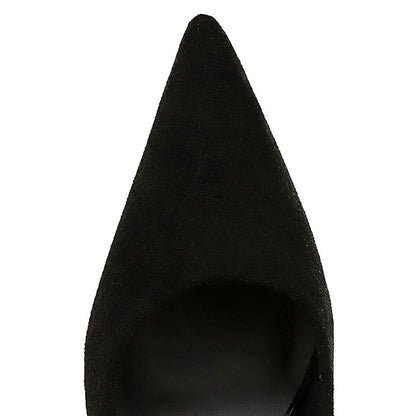 Autumn Simple Elegant 10cm 7cm High Heels Stiletto Womens Shoes Pointed Black Etiquette Professional Single Shoes Wedding Shoes