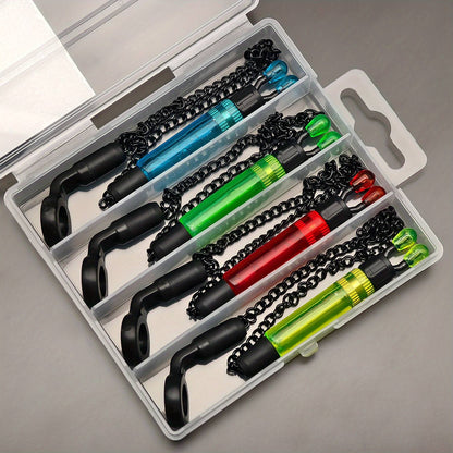 4 bobinas pendulares de pesca de carpa com caixa para indicador de alarme de pesca, melhor para o Natal, perfeito para o Dia de Ação de Graças