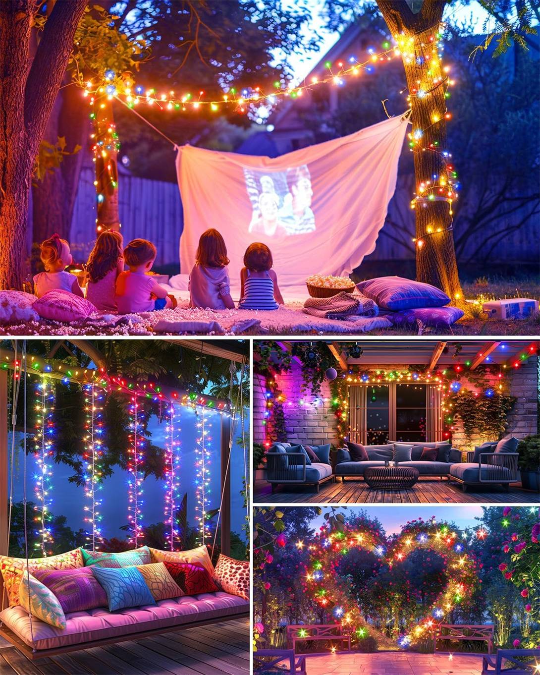 Solar LED Firecracker String Lights Outdoor Waterproof Garland Fairy Light for Wedding Party Garden Christmas Holiday Decoration
