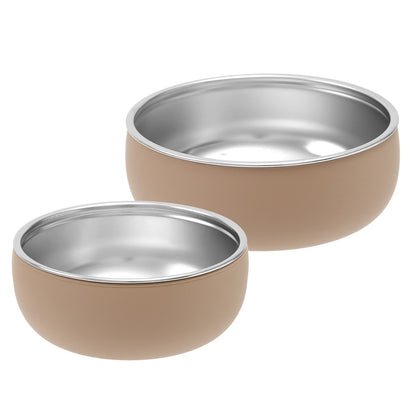 Color Kids 2PCS Stainless Steel Bowl Tableware Set For Baby Feeding Detachable Silicone Food Dish Plate BPA Free Kids Dinnerware
