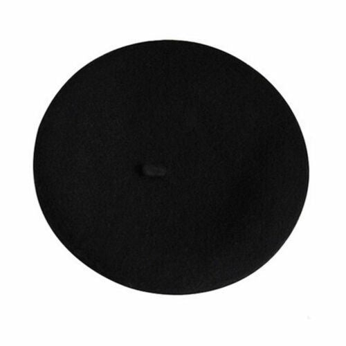 Boina de lã sintética quente de inverno feminina meninas artista francesa gorro chapéu vermelho preto roxo bege laranja Kawaii bonés de topo plano aquecedores