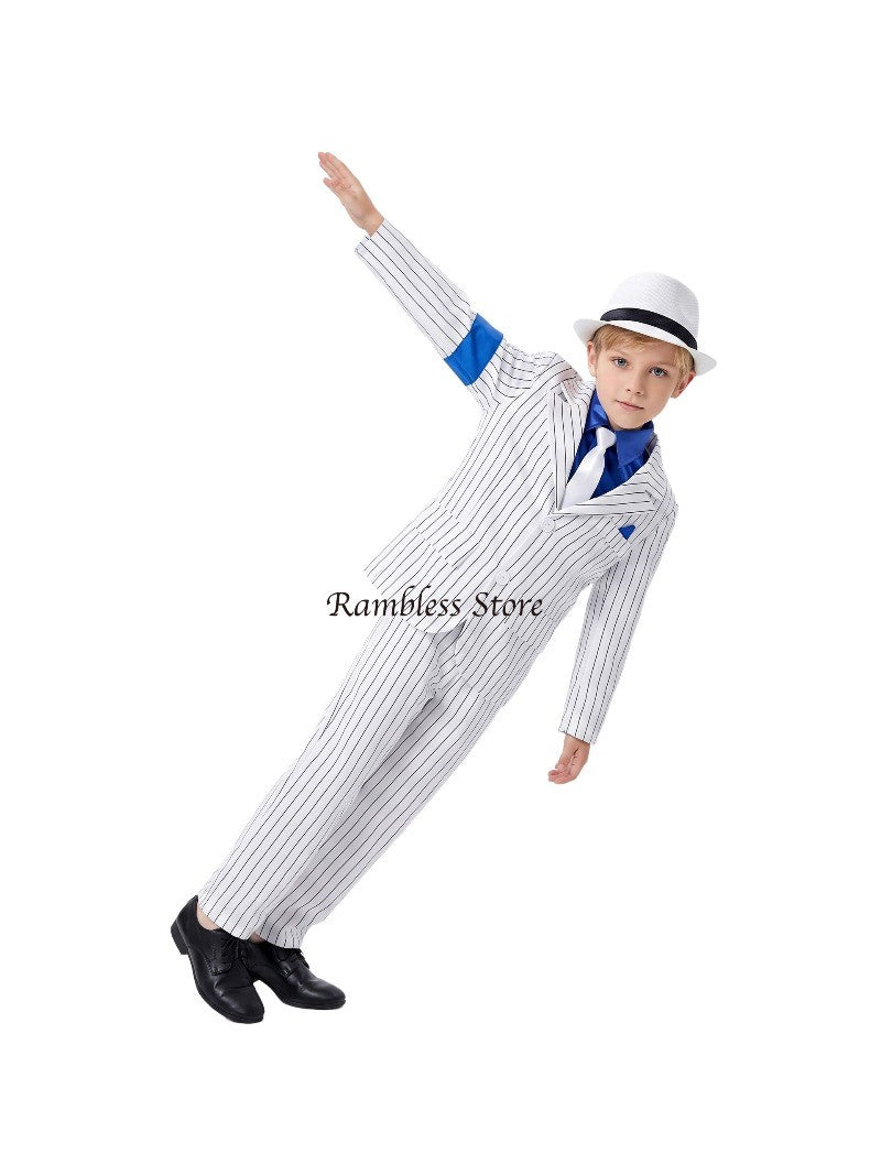 Children Michael Jackson Dancer Cosplay Suits for Kids Stage Performance Smooth Criminal MJ Cos Costumes Sets Kid Halloween