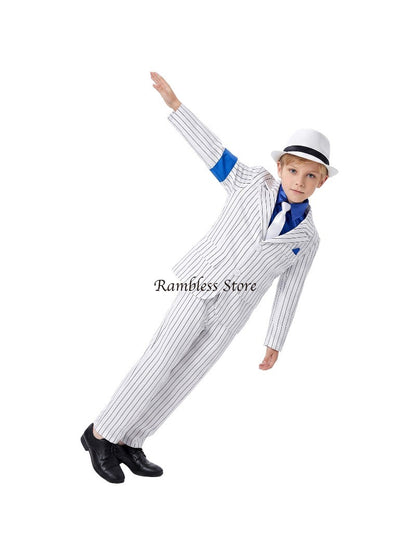 Children Michael Jackson Dancer Cosplay Suits for Kids Stage Performance Smooth Criminal MJ Cos Costumes Sets Kid Halloween