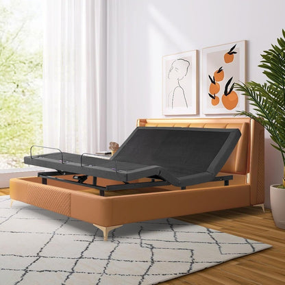 Twin XL Adjustable Beds with Thickened Foam Frame, Adjustable Bed Base with Wireless Remote, Separate Head/Foot Lift, Ea