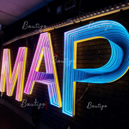 Custom Infinity Mirror Light Up Letter Art Lighting Infinity Mirror Light Customizable for Wall Decor Led Lights Business Sign