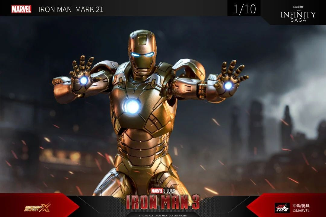 ZD Original Iron Man MK30 Blue Steel 1/10 Iron Patriot MK3 Marvel legends War Machine 10th Anniversary Action Figure Model Gift