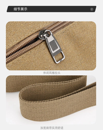 Men's Canvas Messenger Bag Single Shoulder High Quality Crossbody Bag Messenger Bag Commuter Travel Daily Use With Compartment