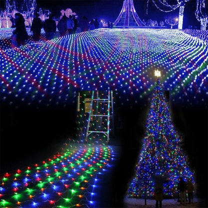 Luzes de corda de rede de LED 8 modos 220V 110V plugue UE/EUA Festival Decoração de Natal Guirlandas Festa de Natal Jardim Ano Novo Casamento