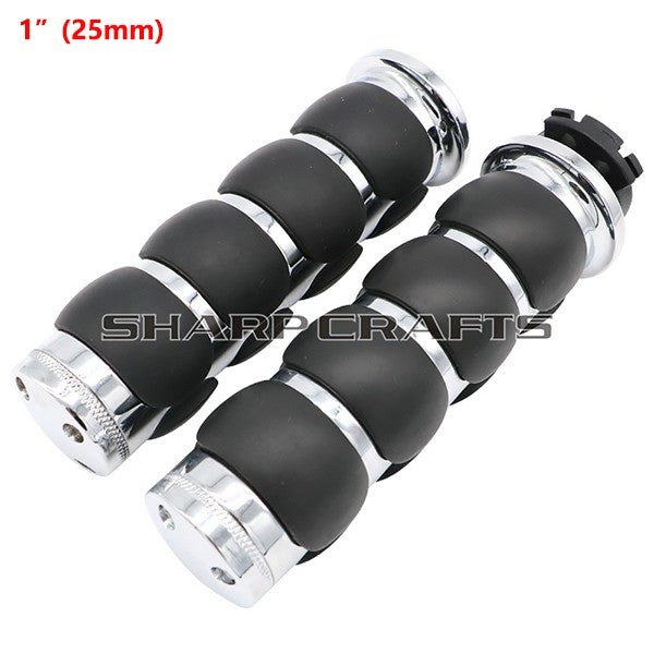 1" 25mm & 7/8'' 22mm Billet Rubber Flame Spike Hand Grips For Harley Honda Kawasaki Suzuki Yamaha  Bikes Cruiser Chopper Custom