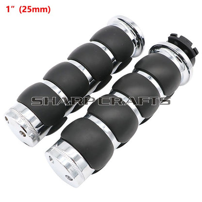 1" 25mm & 7/8'' 22mm Billet Rubber Flame Spike Hand Grips For Harley Honda Kawasaki Suzuki Yamaha  Bikes Cruiser Chopper Custom