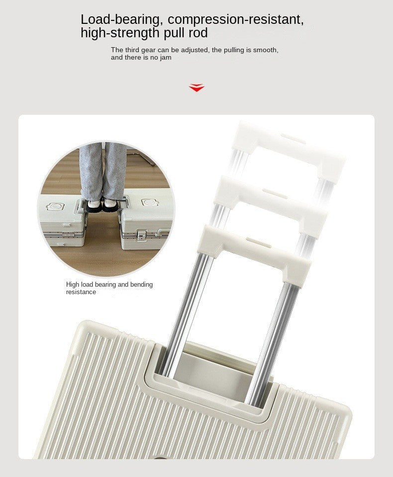 Suitcase Front Opening Pocket Aluminum Alloy Frame Rolling Luggage with USB Charging Plug Trolley Carry-on Case Bag with Wheel