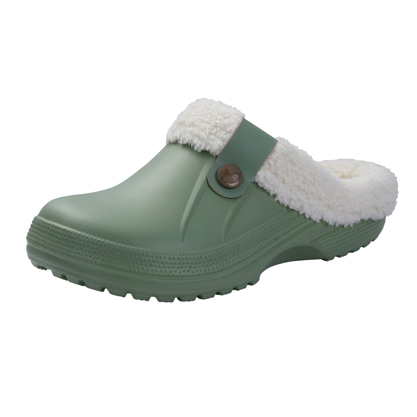 Kidmi Fur Lined Clogs Slippers For Women Classic Winter Waterproof House Slippers For Women With Padded Shoes EVA Garden Shoes