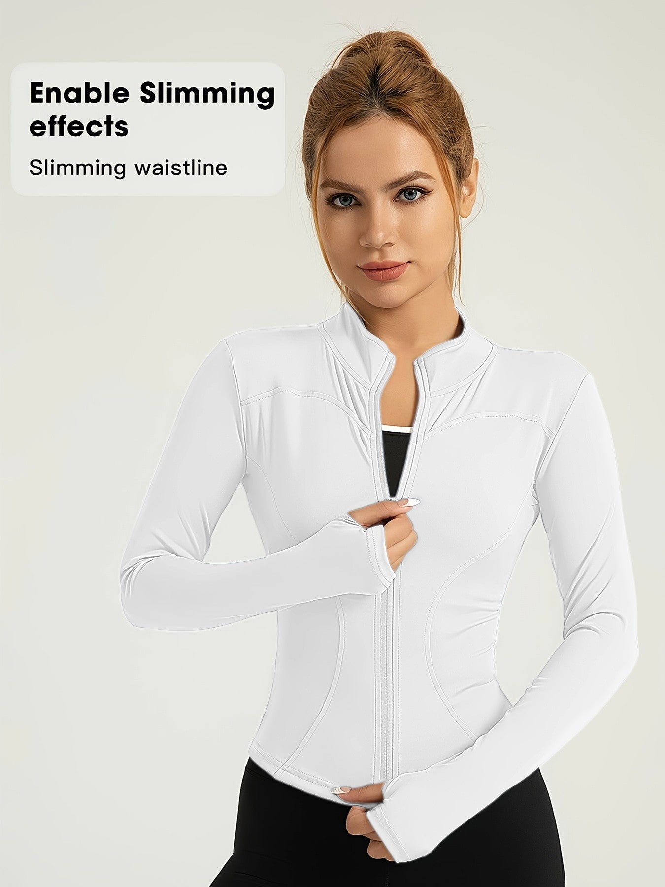 Women's Slim Fit Long Sleeved Yoga Jacket Nude Zipper Professional Running Training Fitness Top for Autumn And Winter