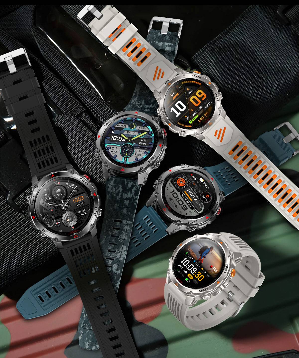 Smartwatch T-Rex 3 de Grau Militar, Bateria de 1100mAh, À Prova D'água 10ATM, GPS, Chamada Bluetooth, AMOLED HD, Masculino, Esportivo, Novo Modelo 2026