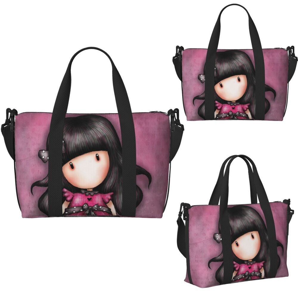 Custom Santoro Gorjuss Beach Travel Bag Large Capacity Tote Bags for Gym Yoga Women Shopping Duffle Shoulder Bag