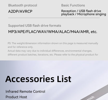 Car Bluetooth-compatible Wireless Audio Adapter 6.0 Audio Receiver U-Disk 6.5MM Karaoke Wireless Music Amplifier for Speaker