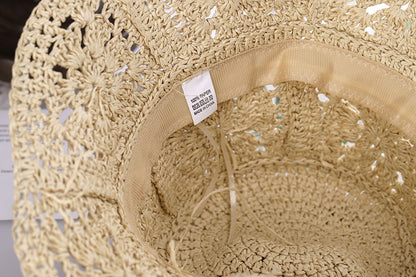 Womens Straw Hats crochet hat bucket hat  UV Protection Sun Visor Beach Hats Women Visors Foldable Female Women Summer Sun hat