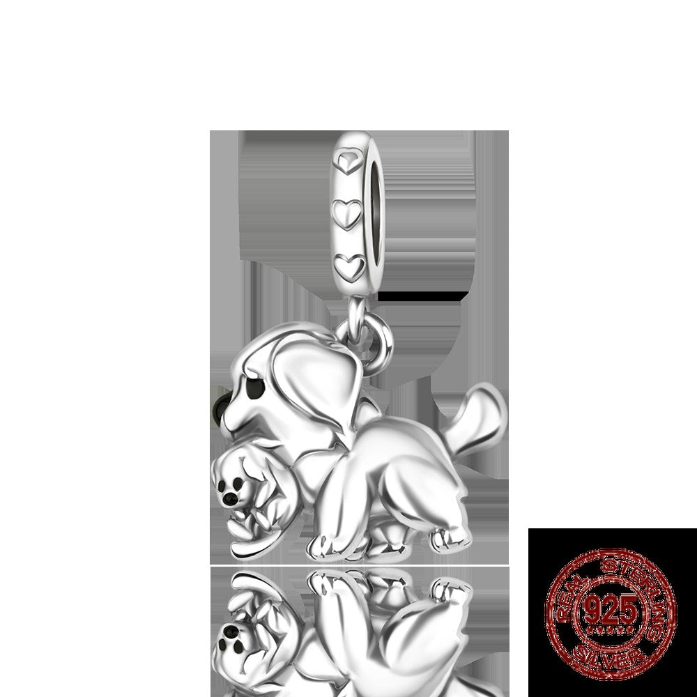 925 Sterling Silver Dog Charms French Bulldog Poodle German Shepherd Beagle Dachshund Pendants Fit Bracelets DIYJewelry Gift