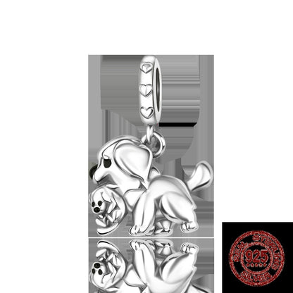 925 Sterling Silver Dog Charms French Bulldog Poodle German Shepherd Beagle Dachshund Pendants Fit Bracelets DIYJewelry Gift