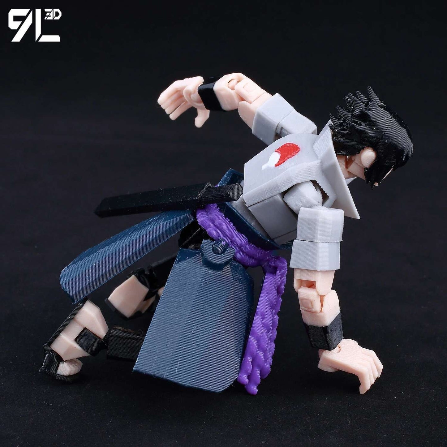 9L3D Lucky13 TITAN13 Rasengan Sasuke Uchiha 3D Figure - Susanoo & Fireball Jutsu Pose with Katana,Dummy13 T13 Anime Action Model