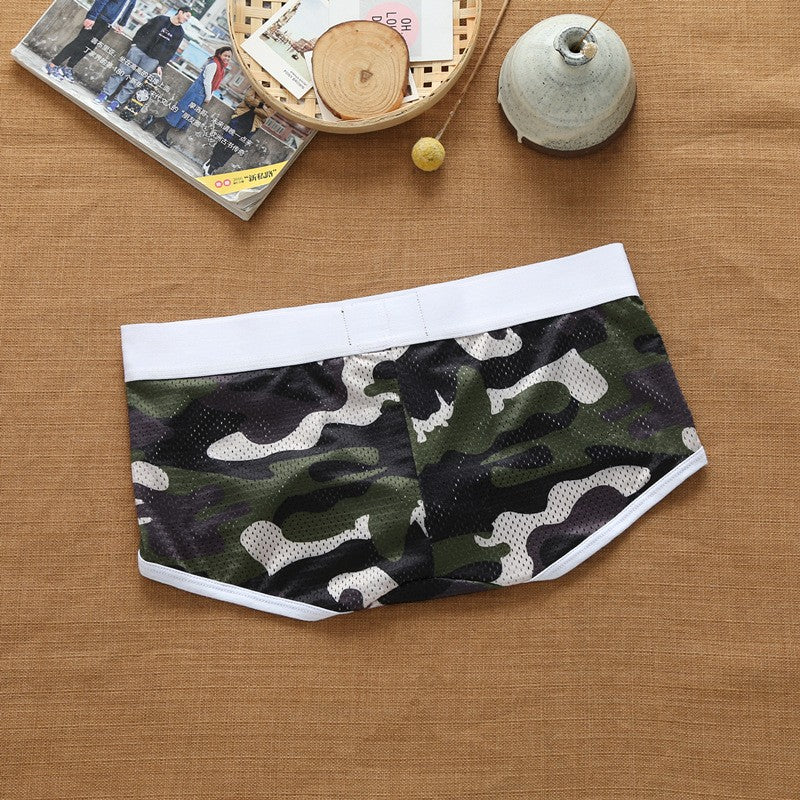 Men's nylon mesh breathable cool Camouflage underwear addicted youth boxer briefs
