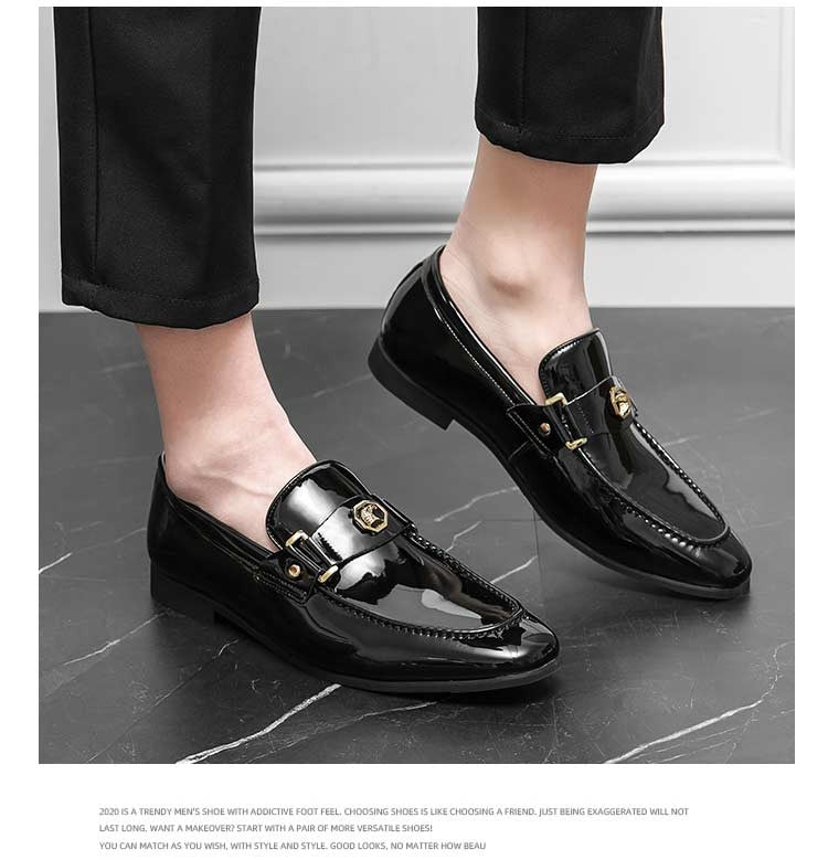 New Black Loafers Men Slip-On Round Toe Fashion Mens Dress Shoes Free Shipping Wedding Shoes for Men Size 38-47