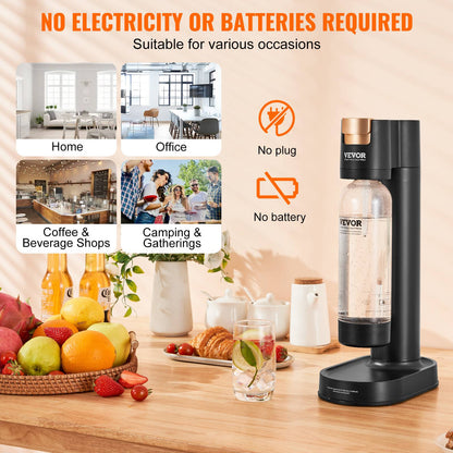 SucceBuy Sparkling Water Maker Soda Maker Machine for Home Carbonating Seltzer Water Starter Kit with BPA free 1L PET Bottle