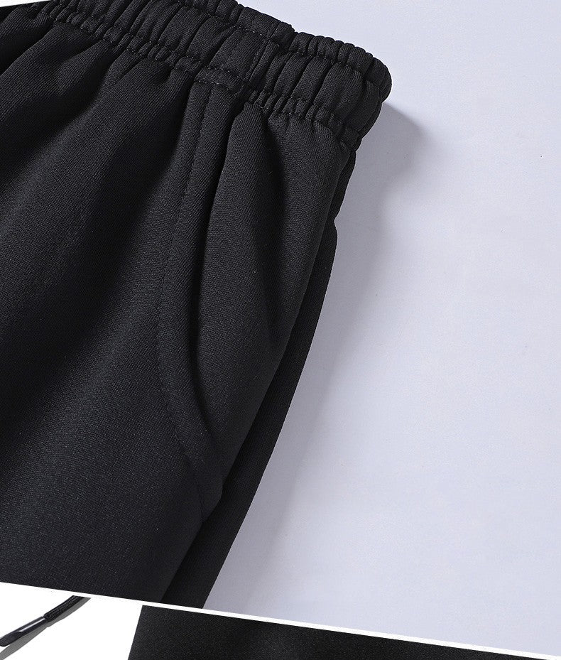 Calças masculinas para outono e inverno, forradas com lã para uso externo, calças casuais, calças de moletom esportivas quentes de lã de carneiro