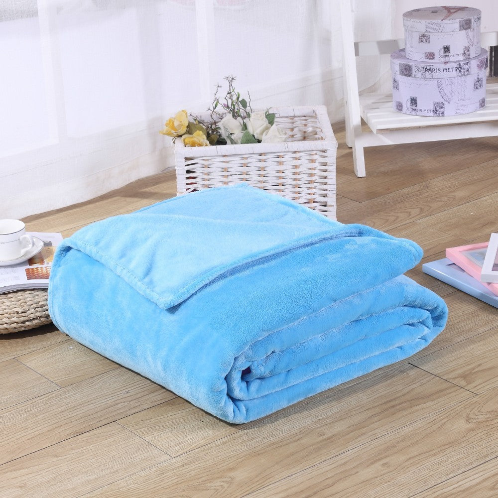 Spring Winter Winter Flannel Blanket Fluffy Warm Soft Sofa Cover Bedspread Solid Blue Black Coral Fleece Plush Blankets For Beds