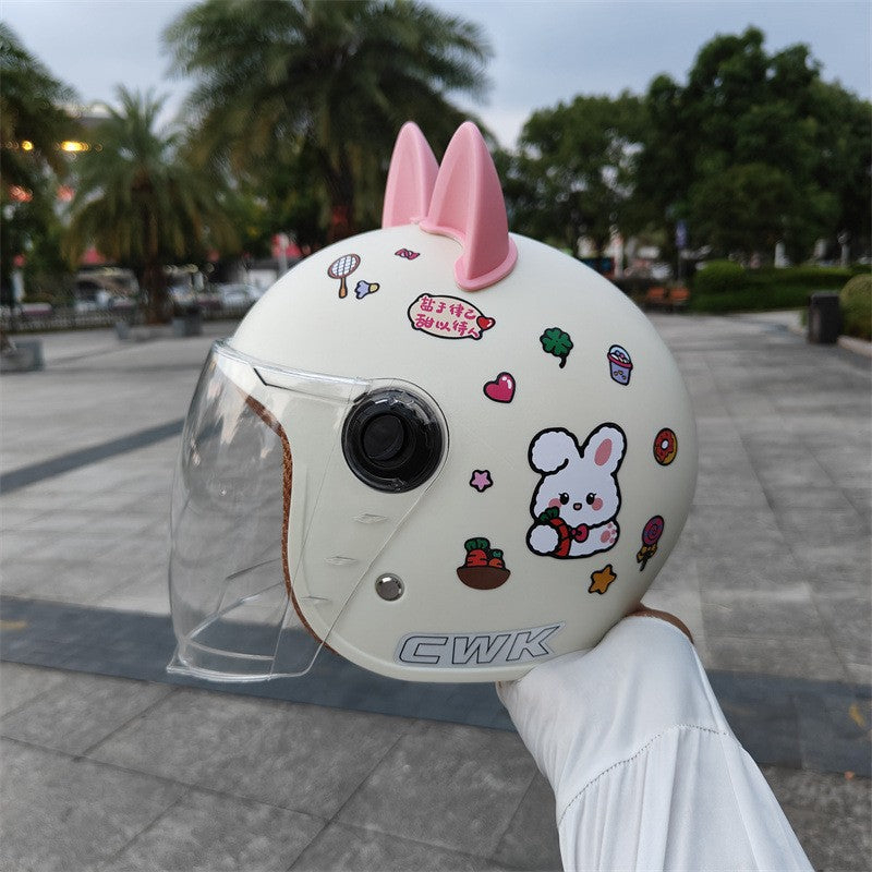 Capacete de segurança infantil de 1 a 8 anos para outono e inverno, à prova de vento e quente, meio capacete com algodão espesso e antiembaçamento