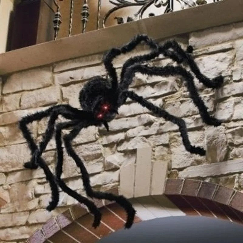3/2/1pcs Halloween Decor Giant Black Plush Spider Halloween Party Bar Haunted House Horror Props Outdoor Scary Large Spiders
