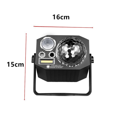 Dj Party Disco Ball Lights with Pattern and Sound Activated LED Stage Strobe Light Christmas Rave/Home Karaoke/Dance/Club Bar