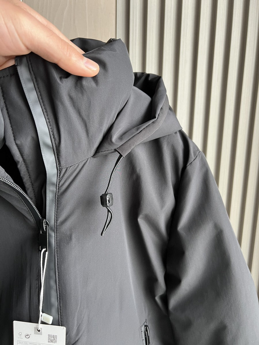 ETJ 2024 Autumn/Winter New TRAF women's short imitation wind waterproof hooded thick warm cotton jacket Outdoor coat 4749703