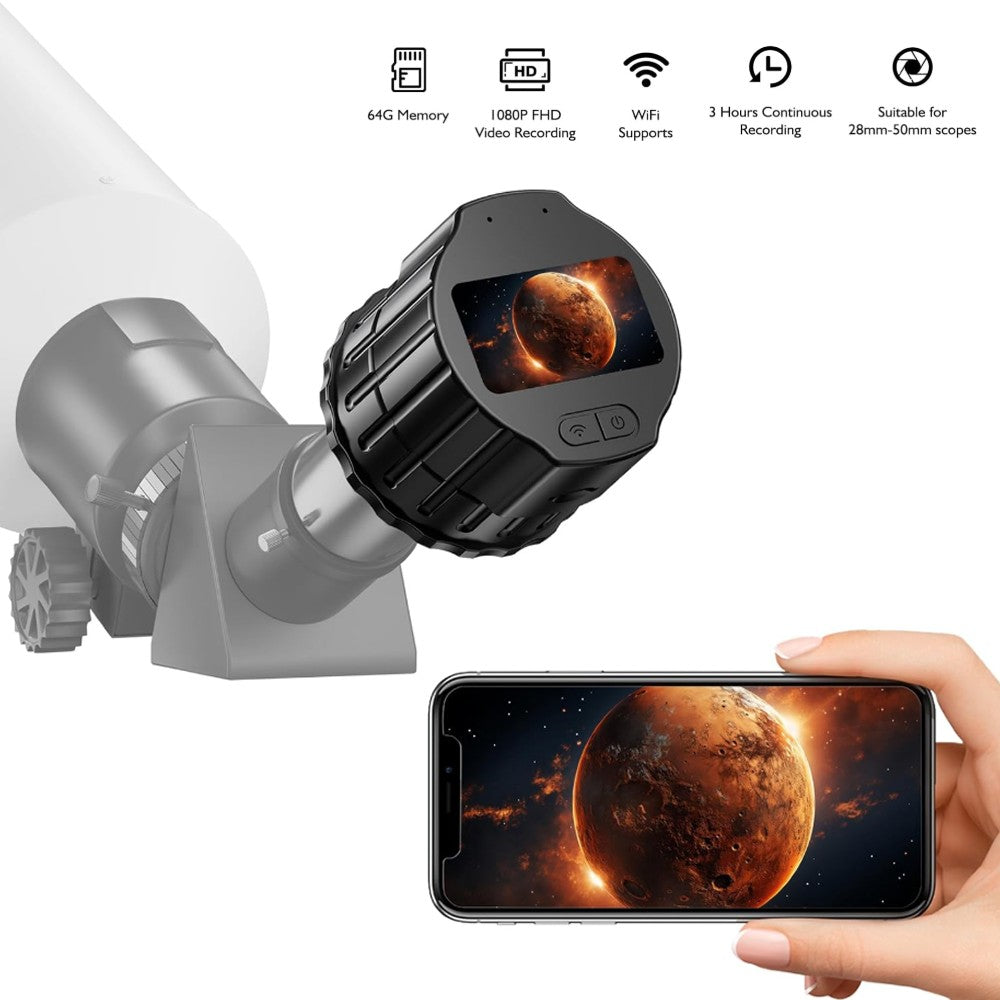 Câmera Ocular Eletrônica Wifi Digital 2,0 Polegadas TFT Foto Vídeo Ocular Ótico Gravador Telescópio para Observação de Pássaros