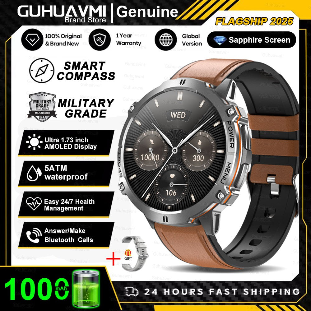 Smartwatch T-Rex 3 Militar Bateria 1000mAh 10ATM À Prova D'água GPS Bússola Altímetro Chamada AMOLED Masculino Natação Esportivo