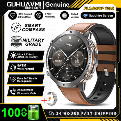 Smartwatch T-Rex 3 Militar Bateria 1000mAh 10ATM À Prova D'água GPS Bússola Altímetro Chamada AMOLED Masculino Natação Esportivo