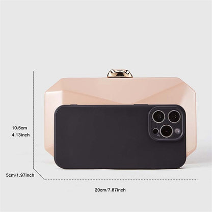 Fashion Clutch Bags for Women Glossy PU Evening Purse Burgundy Geometric Shape Female Handbag Special Valentine's Day Gift