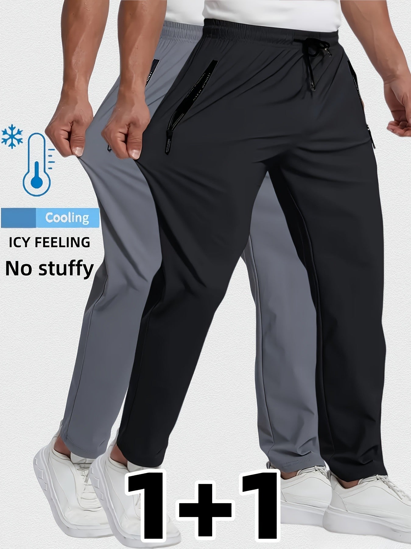 Calça Jogger Masculina Plus Size Respirável para Homens Calça de Moletom Secagem Rápida Reta Cós Elástico Estilo Coreano Clássico Esportivo