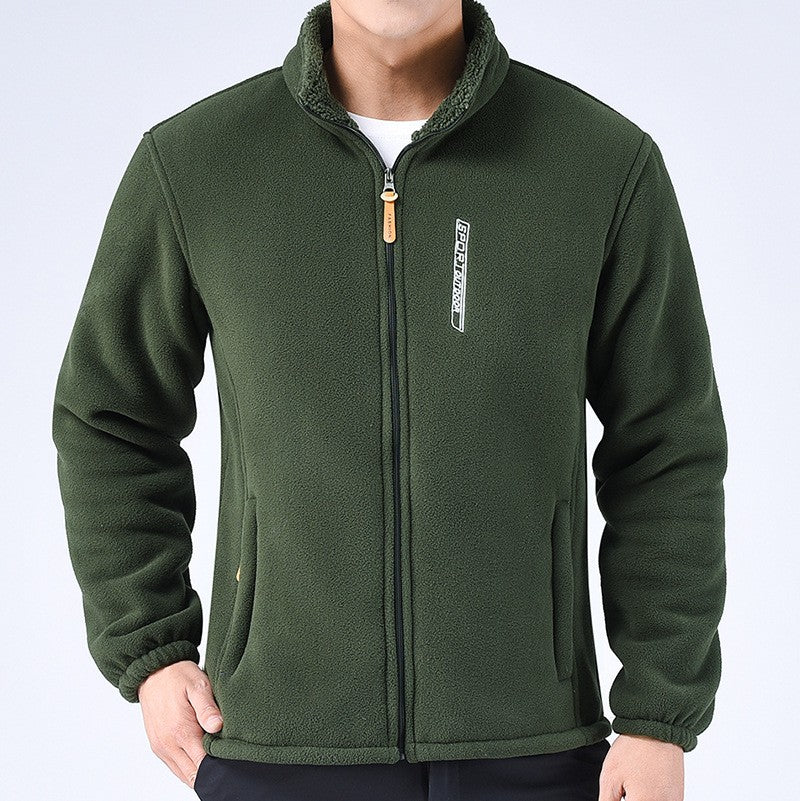 Winter Thicken Polar Fleece Jacket Warmth Windproof Full Zip Up Coat Multiple Zipper Pockets Outdoors Plus Size Jackets Outwear