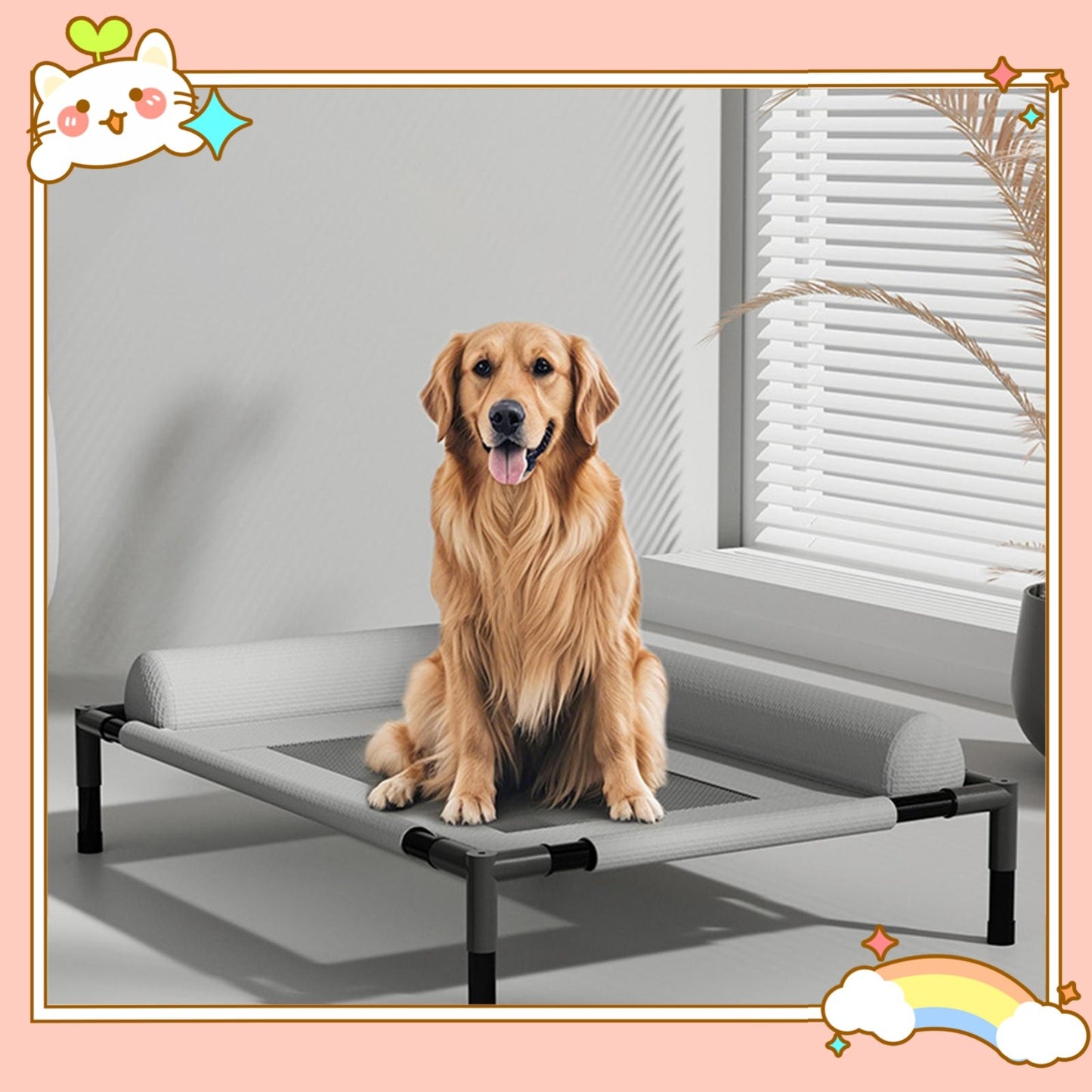 Cama Elevada Refrescante para Cães, Portátil e Lavável, Rede para Cães e Gatos, Cama Portátil para Cães com Tela Respirável