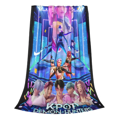 k-pop D-Demon Hunters Huntrix Saja Boys Blanket  Super Warm Comfortable Plush Throw Blanket Child Home Decor Flannel  Bed Cover