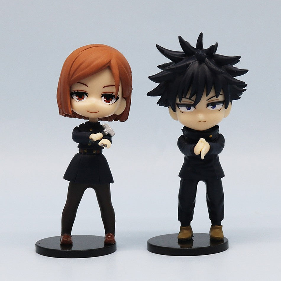 7 Peças/Pacote Q Posket Jujutsu Kaisen 9cm Boneco Satoru Gojo Itadori Yuji Geto Suguru Nobara Megumi Coleção Personagens Enfeites