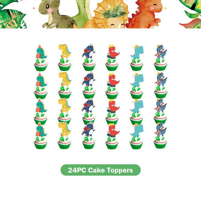 Happy Dinosaur Birthday Decoration Party Supplies Set Cup Plate Dinosaur Balloons Stickers Banner Gift Bags for Kids Boy Favors
