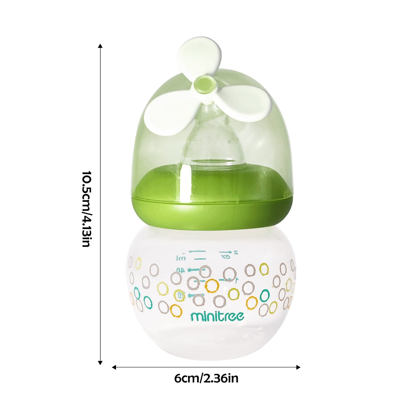 Special baby bottle for 0-6 months old, standard mouth, 60ML small capacity baby bottle, anti-fall and leak-proof