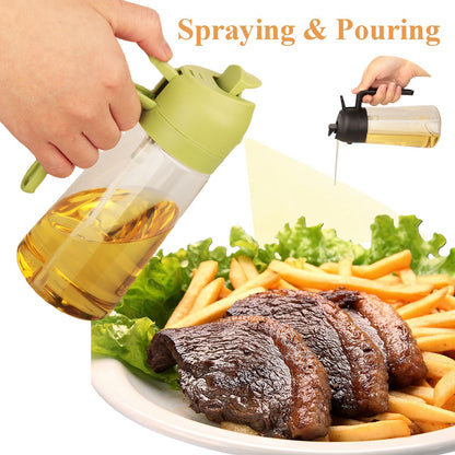 Garrafa Dispensadora de Óleo de 470ml para Cozinha, Dispensador de Azeite 2 em 1 e Pulverizador de Óleo, Garrafa Pulverizadora de Azeite para Cozinhar