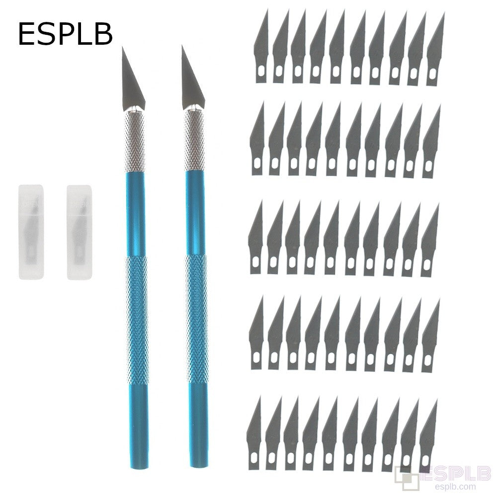 Engraving Non-Slip Metal Scalpel Knife Kit + 50/20/10/5pcs #11 Blades Cutter Craft Knives for Mobile Phone PCB Repair Hand Tools