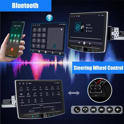 4+64GB Single 1 Din Android 14.0 10.1" Universal Wireless Carplay Rádio Estéreo Multimídia Automotivo GPS Navi WIFI Android Auto