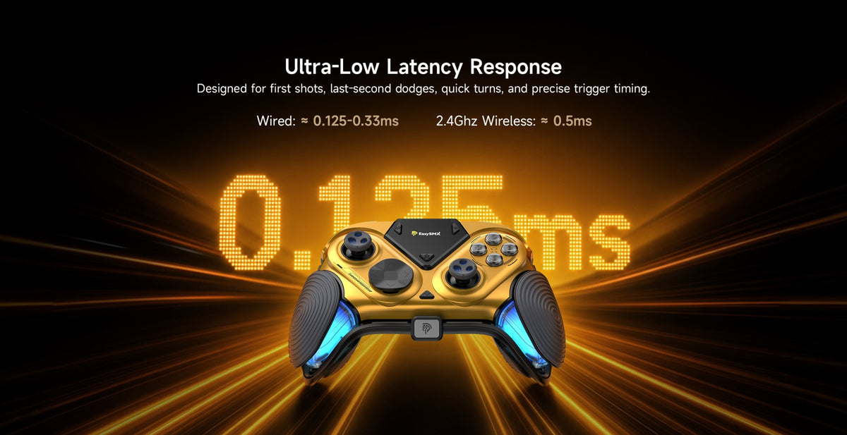 EasySMX Dune 8K Wireless Gamepad Controller, TMR Joysticks, LCD Screen, Hall Effect Triggers for PC/Steam/Switch/Phone
